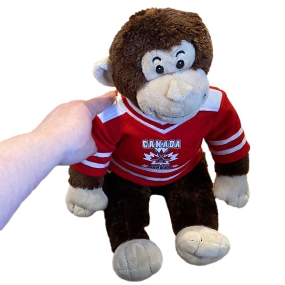 Build A Bear  Canada Babw Hockey Monkey Stuffed Bear 18”